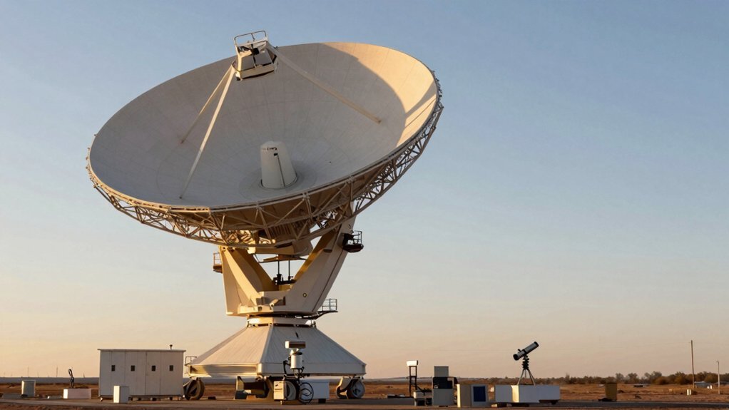 radio wavelengths require larger dishes